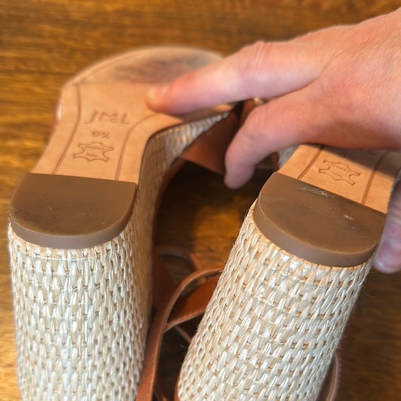 Liz McLaughlin Leather Wedge Sandals size 9.5 - Picture 8 of 9